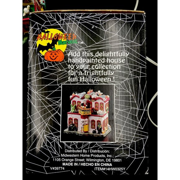 Halloween Harvest Spooky Lighted Porcelain House Haunted Theater - Picture 9 of 14